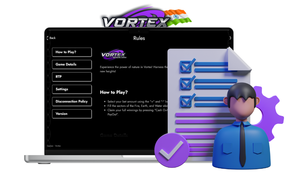 By playing Vortex, you automatically agree to the terms and conditions of the game